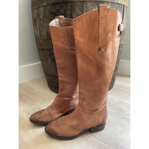 Sam Edelman Women's 7 Riding Boots Leather Brown Penny Knee‎ Quality Equestrian